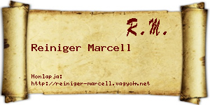 Reiniger Marcell névjegykártya